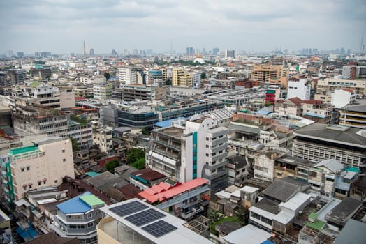 a View over the China Town with skyline in the City of Bangkok in Thailand.  Thailand, Bangkok, November, 7, 2024.
