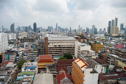 a View over the China Town with skyline in the City of Bangkok in Thailand.  Thailand, Bangkok, November, 7, 2024.