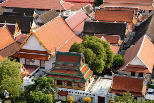 a view of Wat Saket in Banglamphu in the City of Bangkok in Thailand.  Thailand, Bangkok, November, 7, 2024.