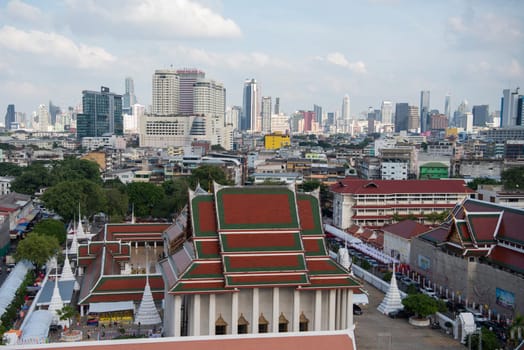 a view of Wat Saket in Banglamphu in the City of Bangkok in Thailand.  Thailand, Bangkok, November, 7, 2024.