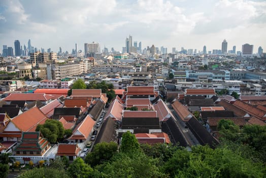 a view of Wat Saket in Banglamphu in the City of Bangkok in Thailand.  Thailand, Bangkok, November, 7, 2024.