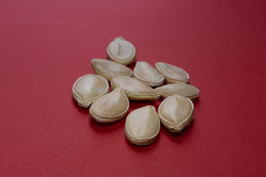 white Shellless pumpkin seeds in a heap