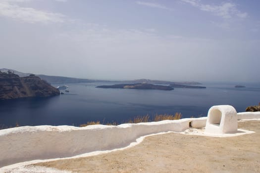 White architecture of Oia town on Santorini island in Greece 