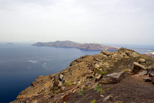 Santorini island in Greece - view of Aegean Sea