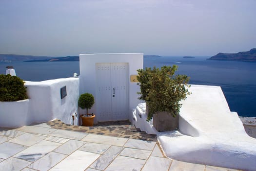 White architecture of Oia town on Santorini island in Greece