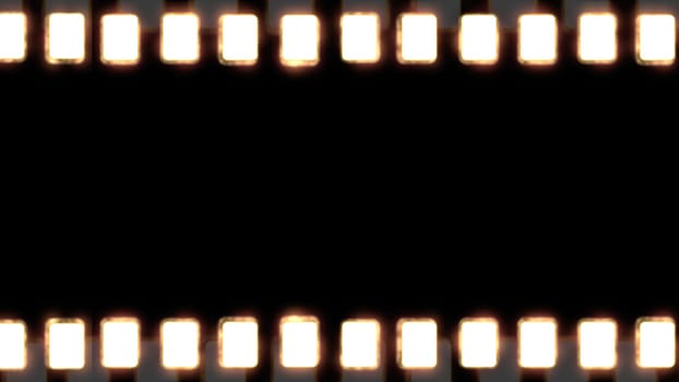 Classic Film Strip Border set against a striking Black Background for vintage effect.