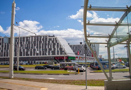 05.05.2025 - Minsk, Belarus. Shopping mall called Pershiy, located on the center of the city