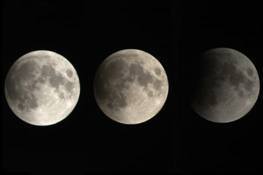 View, of a phase, of the lunar eclipse in italy night