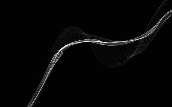 Dark abstract background with a glowing abstract waves, abstract background
