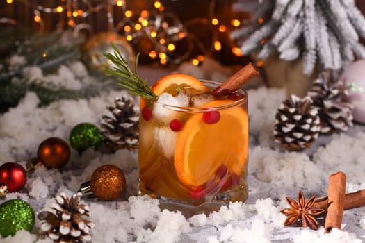 Spiced Bourbon Old Fashioned. Spicy rosemary, syrup, mixed with warming bourbon, fresh orange. Perfect for chilly evenings