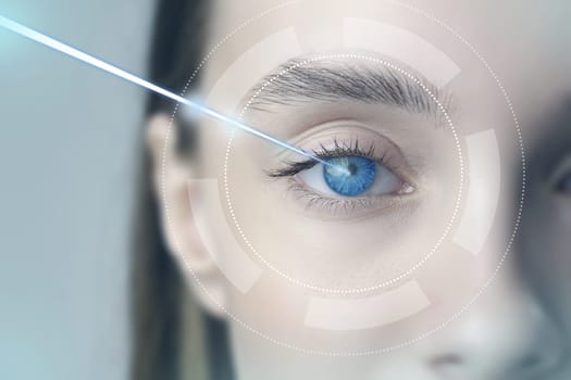 A person is receiving an advanced eye treatment in a sterile environment.