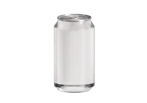 Mockup of transparent aluminum bottle with liquid without logo