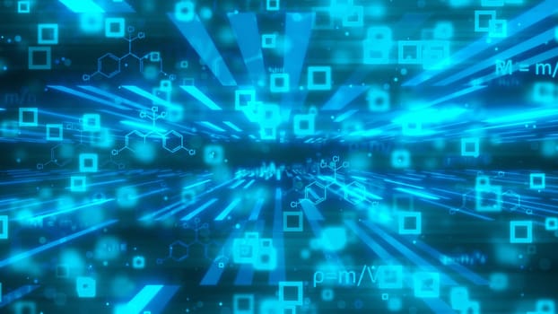 Abstract blue technology background. Computer generated 3d render