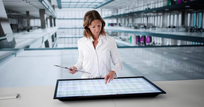 Busy Hospital Office Manager Analyzing Medical Coding Invoicing Spreadsheets