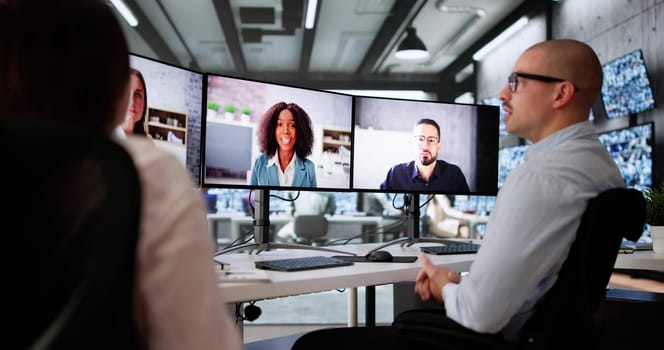 Engaging Virtual Meeting Featuring Professional Webinar On Computer Screen