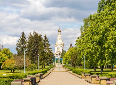 05.05.2025 - Minsk, Belarus. Shot of the church of all saints
