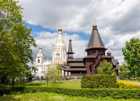 05.05.2025 - Minsk, Belarus. Shot of the church of all saints and holy trinity church