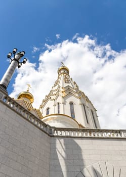 Shot of the domes of the orthodox church.