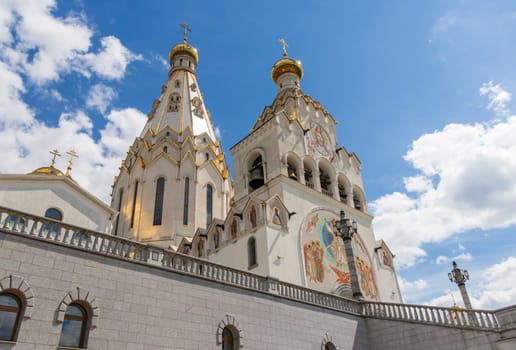 Shot of the domes of the orthodox church.
