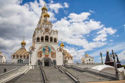 Shot of the domes of the orthodox church.
