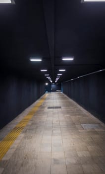 Shot of the long dark corridor