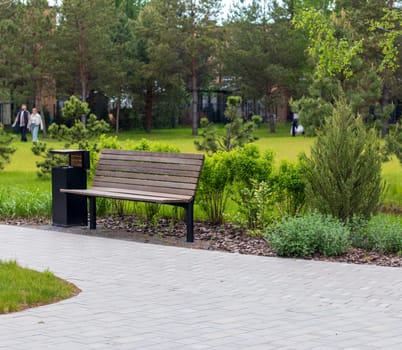 Shot of the modern, green park in the city