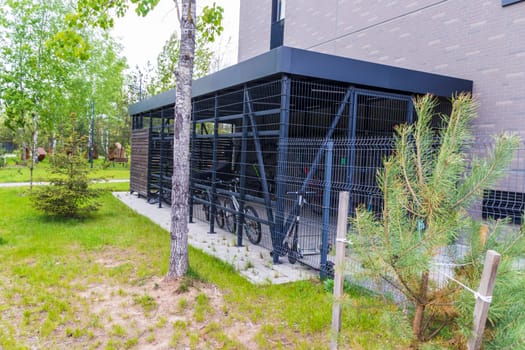 Bicycle storage called bike box next to the building