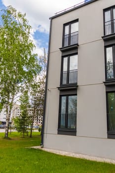 Facade of the urban, modern building