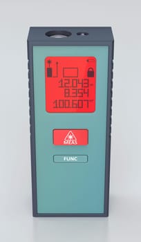 Laser distance measurer on shiny background