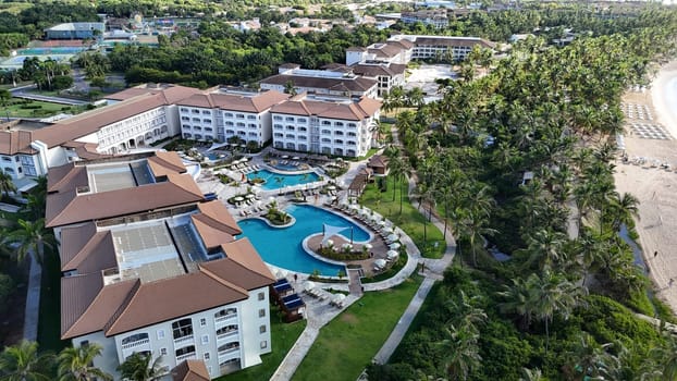 mata de sao joao, bahia, brazil - march 19, 2025: view of the Sol Grand Premium hotel in the Costa da Sauipe hotel complex in Bahia.
