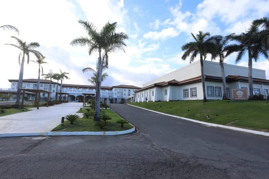 mata de sao joao, bahia, brazil - march 19, 2025: view of the Sol Grand Premium hotel in the Costa da Sauipe hotel complex in Bahia.
