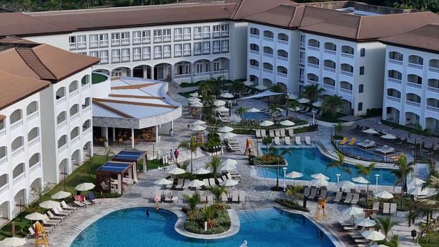 mata de sao joao, bahia, brazil - march 19, 2025: view of the Sol Grand Premium hotel in the Costa da Sauipe hotel complex in Bahia.
