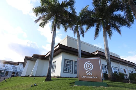 mata de sao joao, bahia, brazil - march 19, 2025: view of the Sol Grand Premium hotel in the Costa da Sauipe hotel complex in Bahia.
