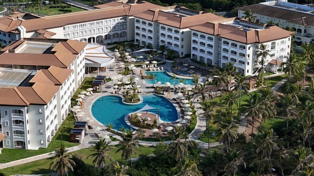 mata de sao joao, bahia, brazil - march 19, 2025: view of the Sol Grand Premium hotel in the Costa da Sauipe hotel complex in Bahia.

