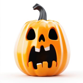 Digitally rendered jack-o'-lantern with an expressive, scared face, against a plain white background. The pumpkin is detailed and vibrantly colored.