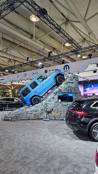 Toronto, ON Canada - 02.16.2025: Off-Road Vehicle Display at Exhibition, Automotive Innovation and Technology Showcase