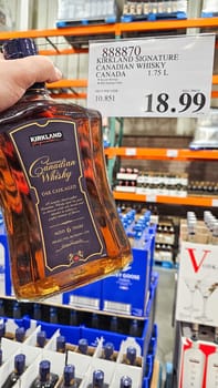 Orlando, FL USA - 12.31.2024: Aged Canadian Spirit in a Bottle A Taste of Tradition and Craftsmanship, Aged Six Years.