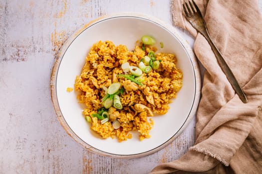 Chicken Biryani with green onions