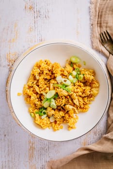 Chicken Biryani with green onions
