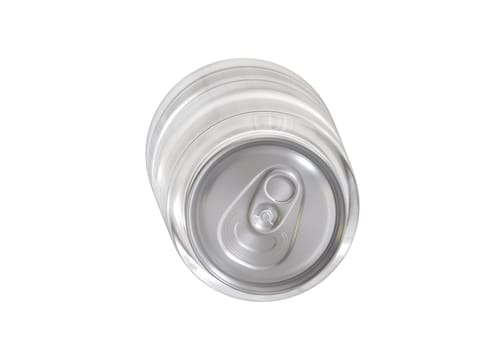 Mockup of transparent aluminum bottle with liquid without logo