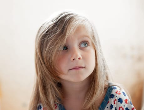 Cute Sweet Girl Portrait Close-Up