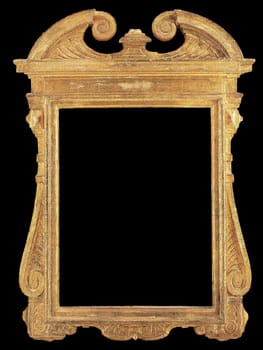 Elegant circa 1640 Italian tabernacle frame, possibly from Lombardy. Features rich gilded carvings and a classic ornate style.