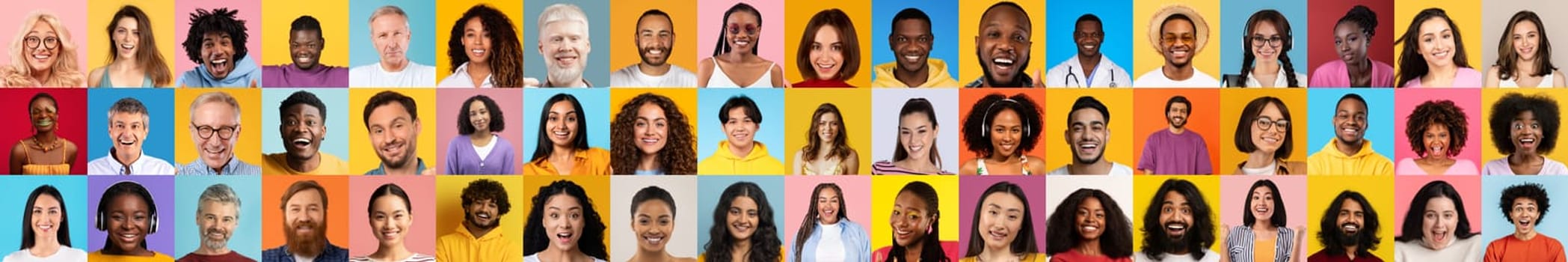 A vibrant collection of diverse people captured in individual portraits.