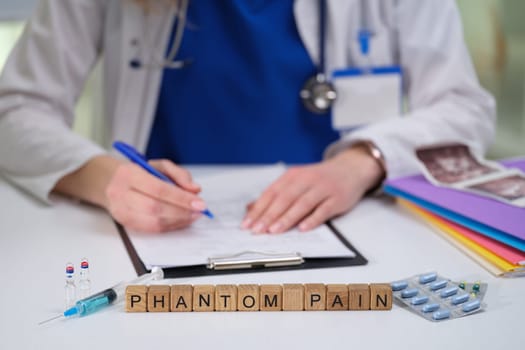A healthcare professional meticulously documents their insights and experiences on treating and assessing phantom pain