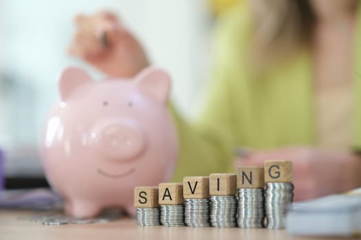 Closeup of a piggy bank and coins, symbolizing the importance of savings and financial planning for the future