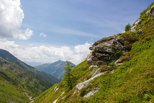 High mountains of higt Tauern around Grossglockner. Austrian Alps, Austria.
