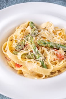 Silky noodles wrapped in sauce, crisp vegetables and cheese complete this comfort dish