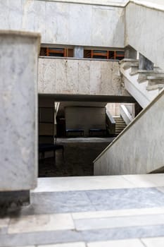 steps and stairs from marble and shell rock in building