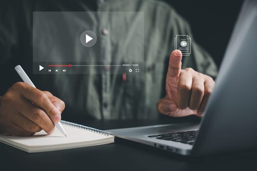 Witness the power of online education as a man engages in training webinars and e-learning courses. Develop new skills for personal and career growth.