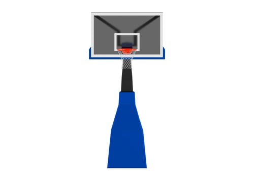 Professional basketball hoop on white background